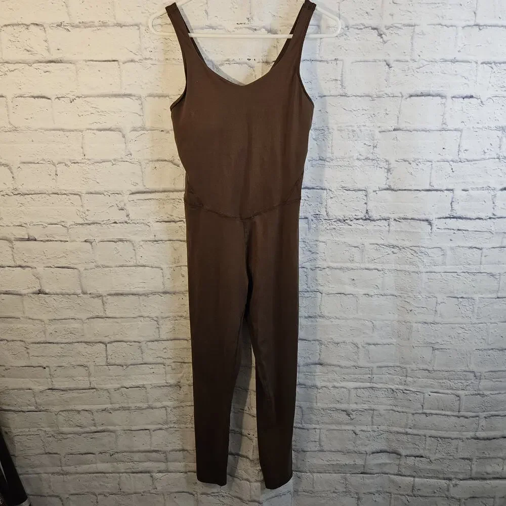 Rae Mode Java Tight Fit Jumpsuit Size Medium W/ Built In Bra - Picture 1 of 3